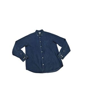 NNO7 Levon Button Down Tencel Long Sleeve Shirt Blue Size Large‎ Casual Preppy